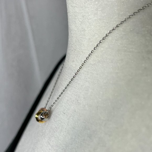 NWT ADORNIA Sterling Silver & 14K Yellow & Rose Gold Tri-Color Rings Nec… - Picture 4 of 6